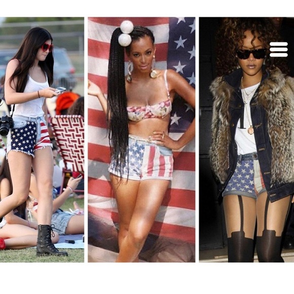 AMERICAN FLAG DENIM SHORTS - Picture 8 of 16